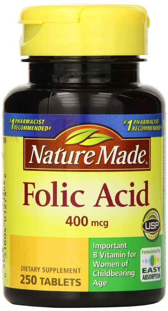 Nature faite acide folique 400 mcg 250 Compte (4 paquets)