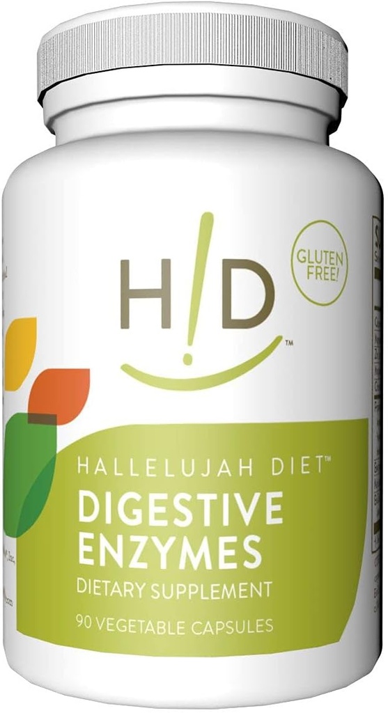 Hallelujah Diät - Verdauungsenzyme, Multi-Enzyme Nahrungsergänzungsmittel für Ernährungsunterstützung & Nährstoffaufnahme, 90 Kapseln