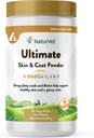 NaturVet Ultimate Skin and Coat Powder Plus Omega 3, 6 und 9 Ergänzung für Hunde und Katzen, Pulver, Made in USA mit Global Source Zutaten 14 Unze