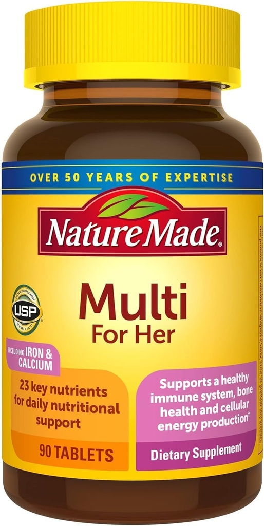 Natur gemacht Multivitamin für sie, tägliche Ernährungsunterstützung Multivitamin für Frauen, Natur gemacht Frauen Vitamine & Mineralien, 90 Tabletten, 90 Tage Versorgung