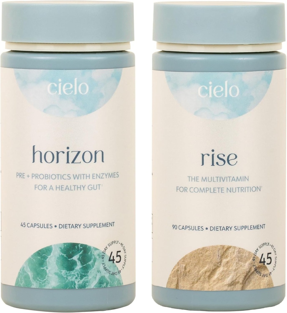 Jeu de probiotiques et multivitamines de Cielo - le support digestif ultime - 45 jours d'approvisionnement