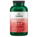 Swanson MultiOmega 3-6-9 - Non-GMO Flax, Borage & Fish Oil Capsules - Essential Fatty Acids Supporting Cardiovascular Health & Brain Health - (220 Softgels, 2400mg Servieren)