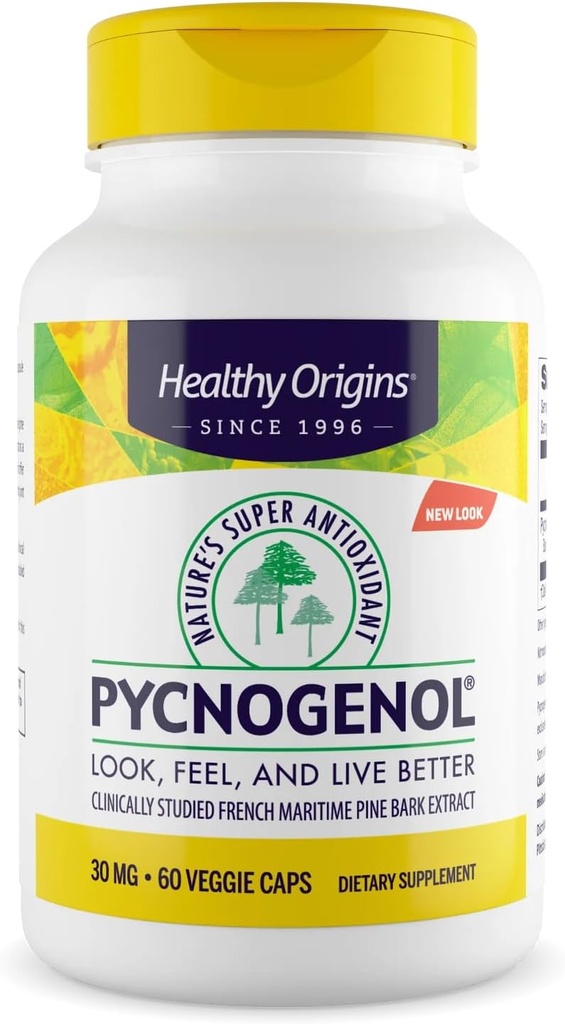 Gesunde Ursprünge Pycnogenol 30 mg (Natures Super Antioxidant, Non-GMO, Glutenfrei, Herz-Kreislauf-Unterstützung), 60 Veggie Caps