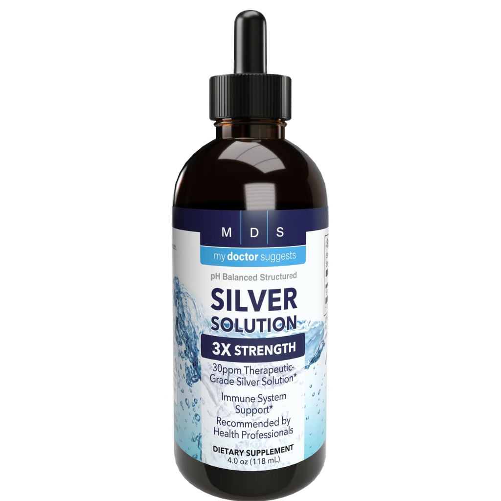 Alkaline structure argent liquide 30ppm - Support immunitaire avancé gouttes liquides - Suppléments minéraux en argent colloïdal extra-fort - Fabriqué aux États-Unis (4 oz)