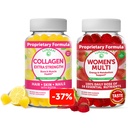 Lunakai Collagène et Gommies multivitamines pour femmes - Suppléments anti-vieillissement non OGM avec biotine, zinc, vitamine C et E - Valeur quotidienne de 16 vitamines et minéraux essentiels - 30 jours d'approvisionnement