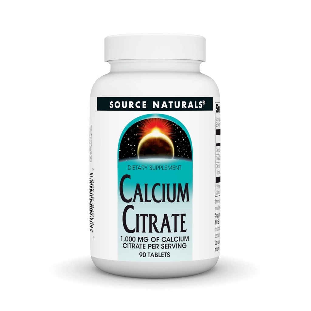 SOURCE NATURALS Calcium Citrat 1.000 mg Calcium pro Servierung, 90 Zähler