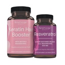 Reserve Ernährung Keratin Haar Booster mit Biotin & Resveratrol, Haar- und Nagelwachstumsergänzung, 120 Kapseln (60 Portionen) & Resveratrol 500 mg, Unterstützt gesundes Altern und Immunsystem