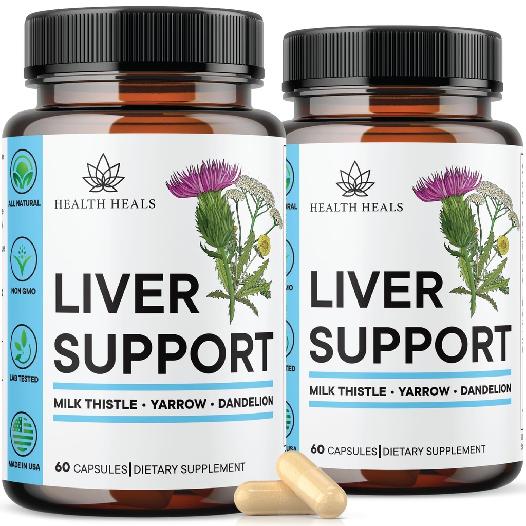 Formule de nettoyage et de réparation du foie - Supplément de soutien du foie à base de plantes avec le thistle de lait Dandelion racine Turmère, extrait d'artichaut pour la santé du foie - 120 Compte