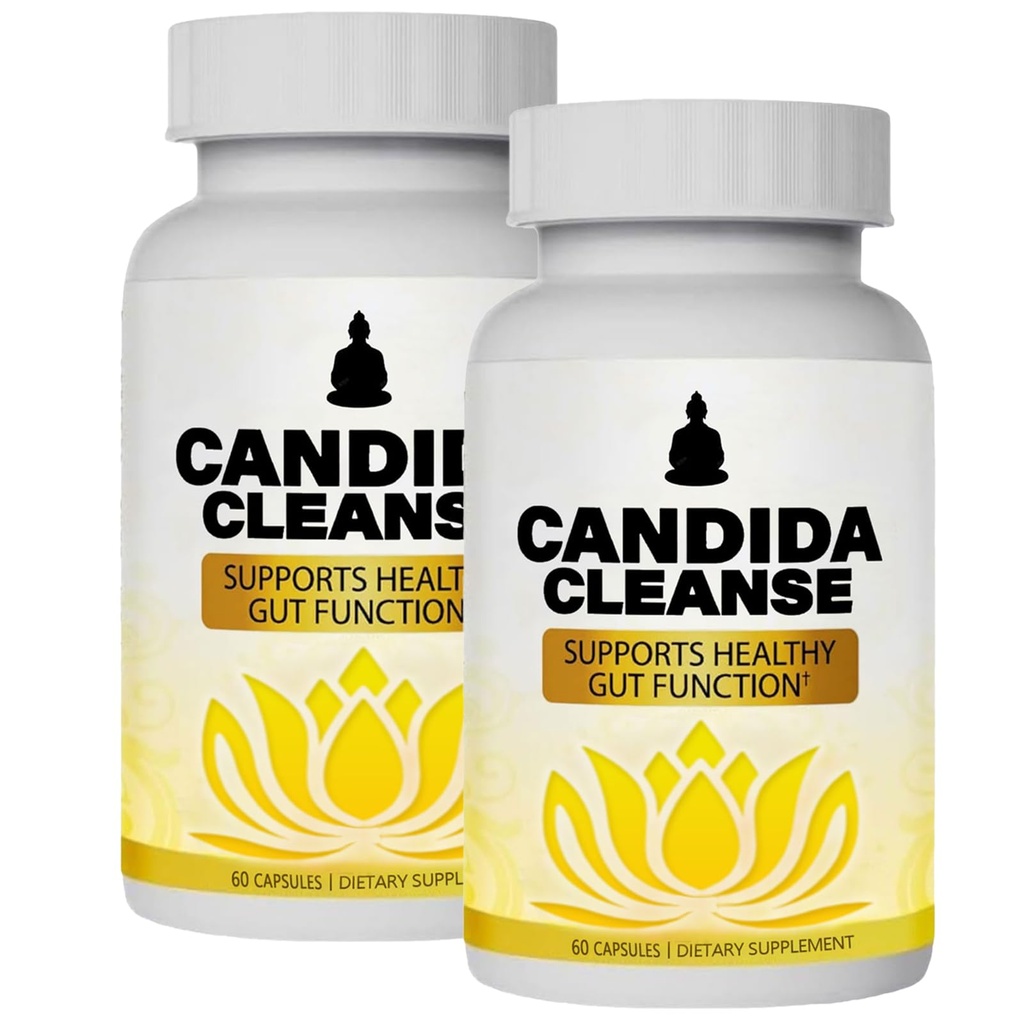 CandiFresh Candida Cleanse - Gut & Colon Support, Natürliche Kräuterformel, Include Oregano Blatt, Wormwood, Black Walnut, Caprylic Acid-1, 60 Kapseln (2)