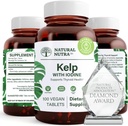 Natürliche Nutra Kelp Iodine Schilddrüsenunterstützungsergänzung, stärkt Immunsystem und reguliert Stoffwechsel, Vegan Sea Kelp, Non GMO, Atlantic Sourced Seaweed Extract, 225 mcg, 100 Tabletten