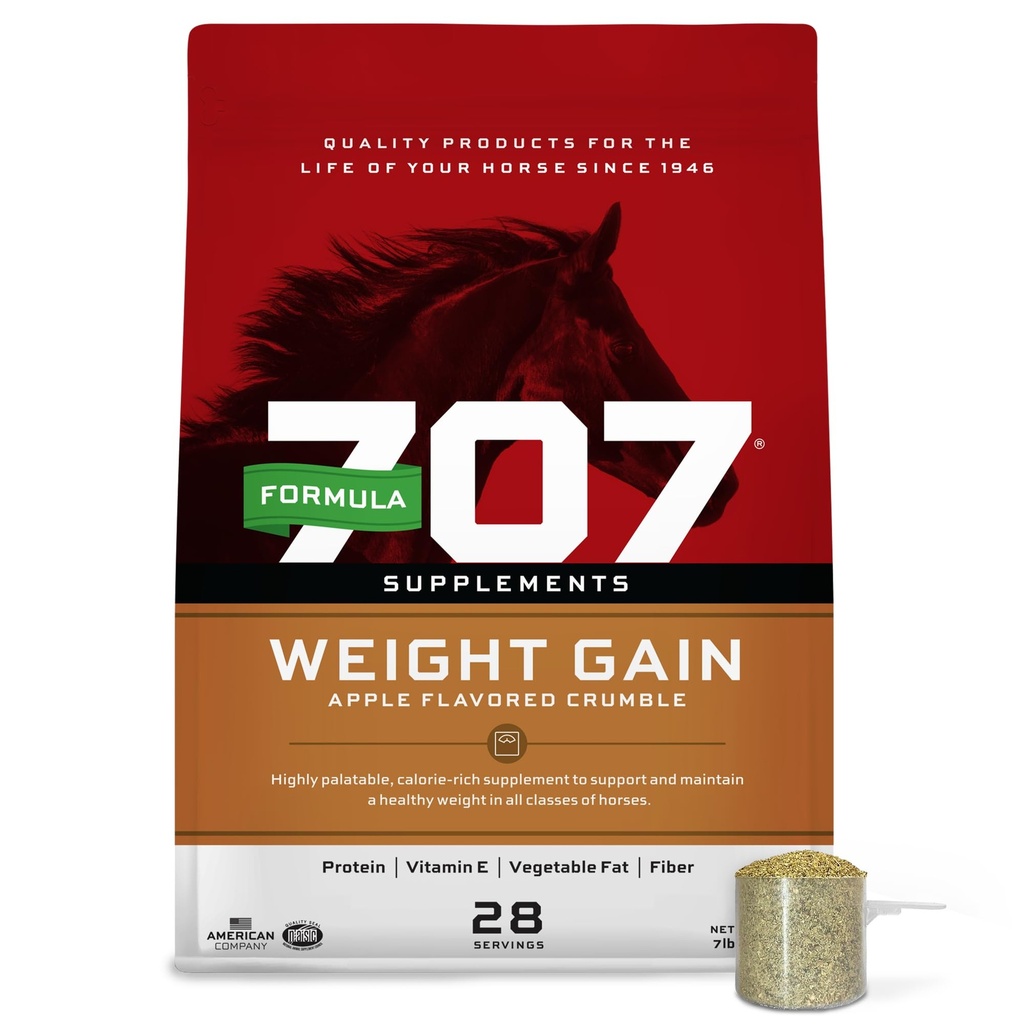 Formule 707 Supplément Hippique Crumble gain de poids, sac de 7 lb – Palatable, soutien nutritionnel Calorie-Rich pour chevaux difficiles à garder et seniors
