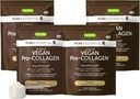 Poudre de peptide de collagène Igennus Vegan, enrichie avec Glycine, Proline & Hydroxyproline & Cofactor Vitamine C, non OGM, poudre complète de collagène à base végétale, 4 x 35 portions