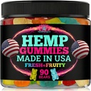 Hanfgummis für Erholung und Rest-Natural Hanf Ölgummis, Frische fruchtige Flavors Tasty Relief-Made in USA-High Potency Gummy Edibles-Extra Strength 90 Bears