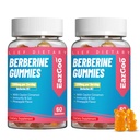 2 Pack Gommies Berberines -1200mg Supplément Berberine avec Ceylan Cinnamon pour le métabolisme et le soutien énergétique, Gélatine Vegan-Free-120 Compte