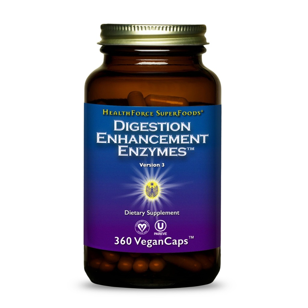 HEALTHFORCE SUPERFOODS Verdauungsverbesserung Enzyme - 360 Vegan Kapseln