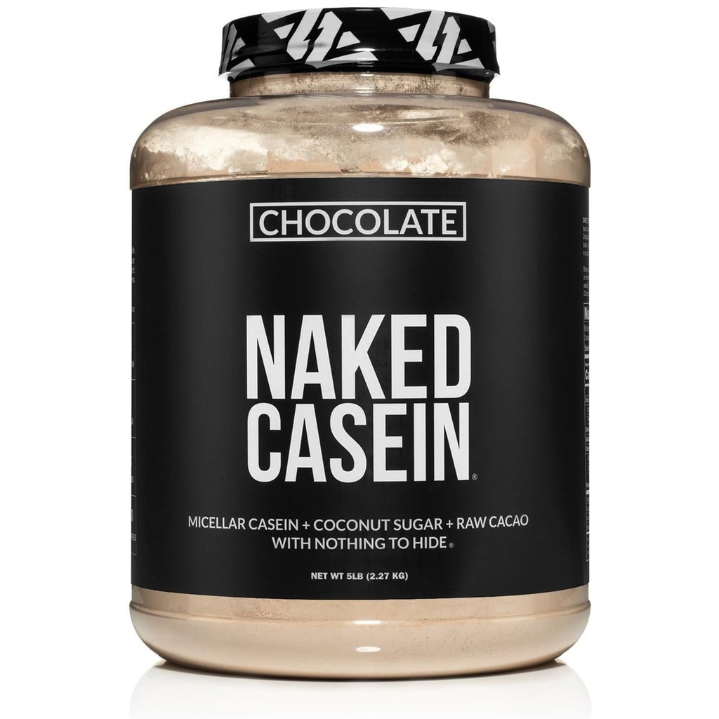 Naked Chocolate Casein - Chocolate Micellar Casein Protein - 5 Pfund Bulk, GMO-frei, Glutenfrei, Sojafrei, Konservierungsfrei - Stimuliertes Muskelwachstum - Enhance Recovery - 60 Servierungen