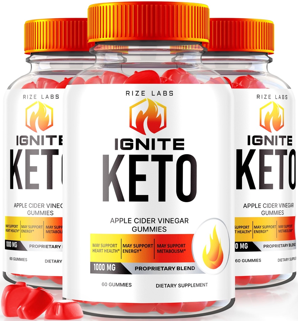 rize labs (Pack mit 3 Zünd Keto ACV Gummis, für Fortgeschrittene Gewichtsverlust, Keto Zündergänzung (180 Gummis)