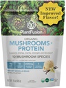 Plantfusion Pilz-Protein-Pulver - 3 in 1 Vegan-Protein-Pulver, Pilz-Ergänzung und Adaptogen-Ergänzung - Unterstützung Mental Fokus, Immunität und Erholung - Vanille 1lb