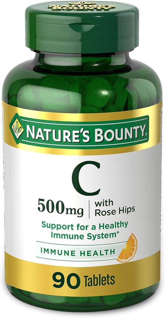 Nature's Bounty Vitamin C, Unterstützung für ein gesundes Immunsystem, 500 mg Vitamin C mit Rosehips, 90 Chewable Tablets