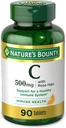 Nature's Bounty Vitamin C, Unterstützung für ein gesundes Immunsystem, 500 mg Vitamin C mit Rosehips, 90 Chewable Tablets