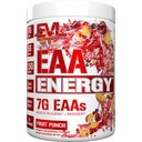 Evlution Nutrition EAA Energy - Pre & Post Workout Powder - Muscle Building & Recovery Supplement - 7g Essential Amino Acids + 5g BCAAs - Clean Energy - mit Koffein - 30 Portionen - Fruit Punch