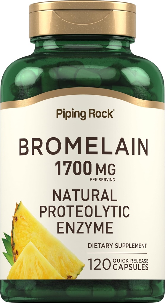 Piping Rock Bromelain Supplement | 1700 mg | 120 Kapseln | Ananas Enzyme | Non-GMO, Glutenfrei