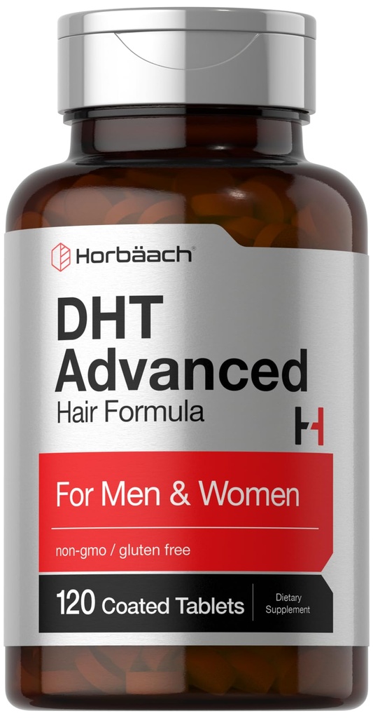 Horbäach DHT Advanced Hair Formula | 120 Tabletten | Non-GMO und Gluten Free Hair Formula Blend mit Sägepalme, Kudzu und Fo-Ti