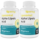 Liposomale Alpha Liponsäure 1400mg Weichgele, ALA-Zusatz mit L-Carnitin 1000mg, Ubiquinol (Active CoQ10) 100mg und Vitamin E 10mg,Alpha-Lipoinsäure für Antioxidantien, Nerve,Energie 120 Weichgele