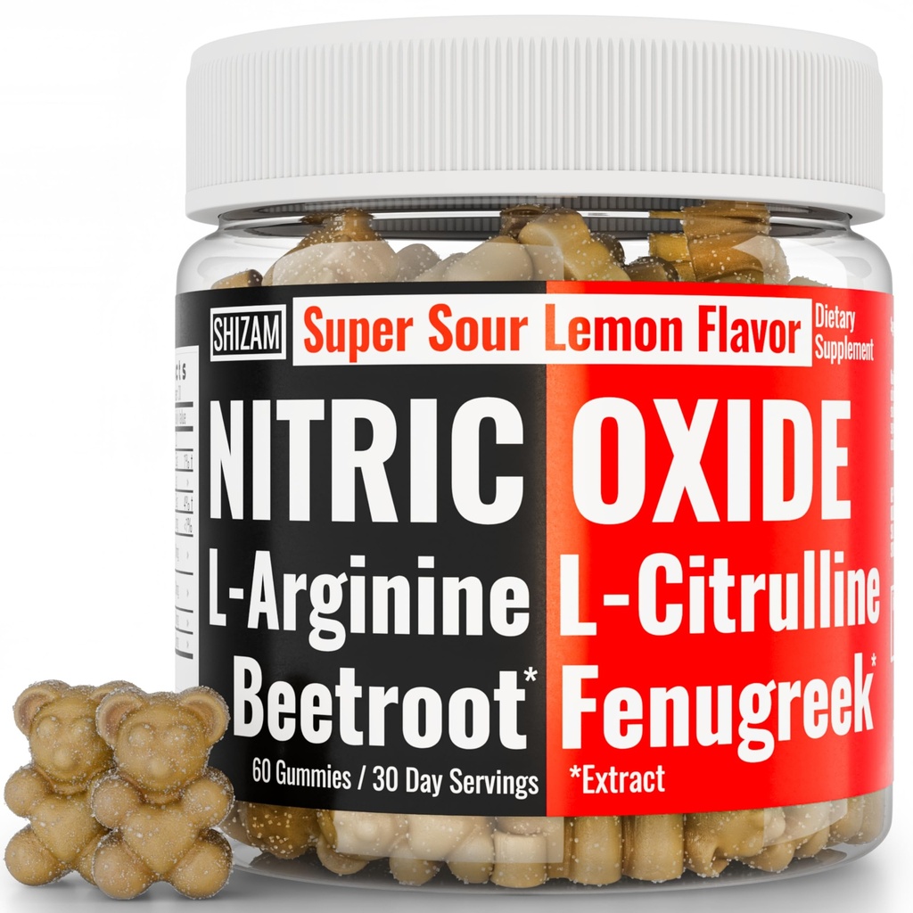 SHIZAM Beets Fenugreek Super Nitric Oxide Gummis w L-Arginine L-Citrulline, Beet Root Chews Chweable Chews Kapseln Ergänzung Ergänzungen Alt, Bootroot Flow Erwachsene Männer Beats