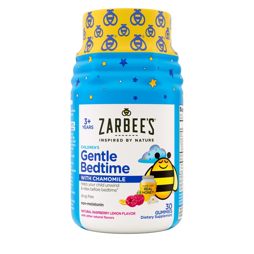 Gummies pour enfants - Mélange sans mélatonine de miel naturel, citron framboise et camomille aide les enfants à se détendre et à se détendre pour dormir, 30ct