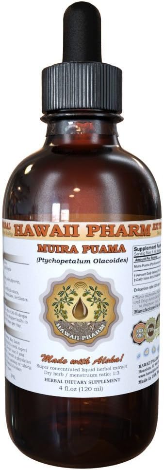 HawaiiPharm Muira Puama Flüssiger Extrakt, Bio Muira Puama (Ptychopetalum Olacoides)