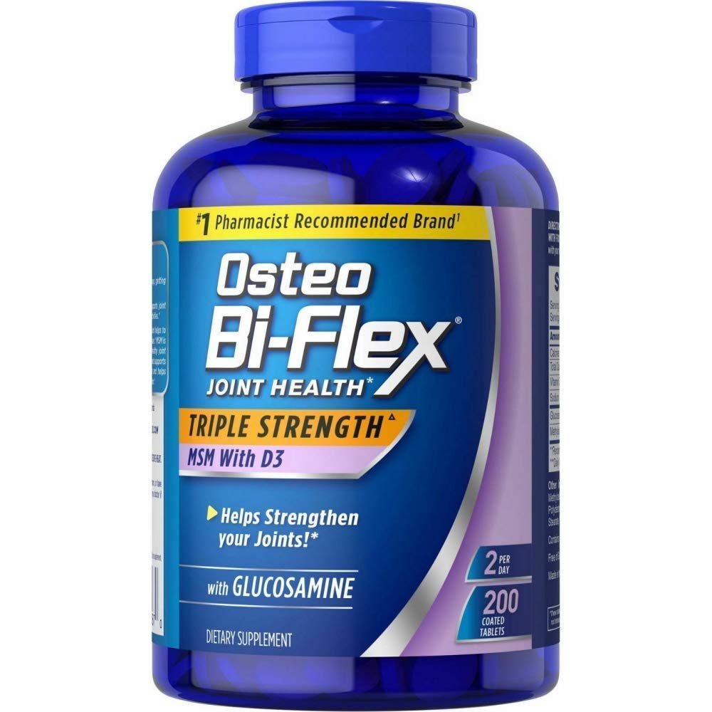 Supplément Osteo Bi Flex Glucosmine 1500 Mg Vitamine D 1000IU (200Count), 200Count 1 Pack