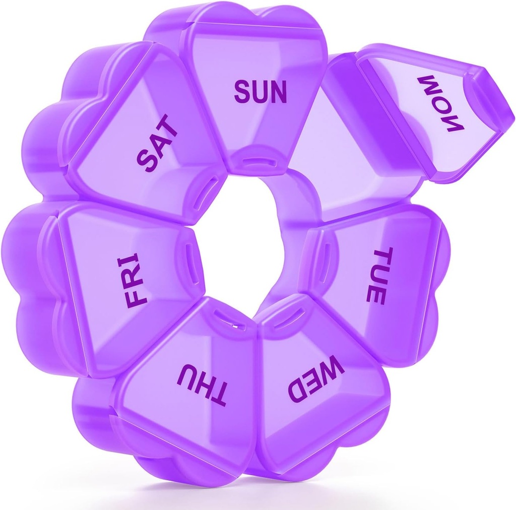 Große wöchentliche Pille Organizer, Pille Box 7 Tage, KAPENS Tägliche Vitamin-Fall große Kapazität Komponenten, Pillen-Container für Fischöl Medizin Ergänzungen, Lila