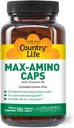 Country Life Maxi-Amino mit 16 freien Form Aminosäuren, 180 vegetarische Kapseln, Certified Gluten Free, Certified Vegetarisch
