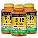 Mason Natural Vitamin B12 50 mcg mit Kalzium, 300,Day Supply, Nahrungsergänzung zur Unterstützung natürlicher Energiestufen, 100 Tabletten (Pack von 3)