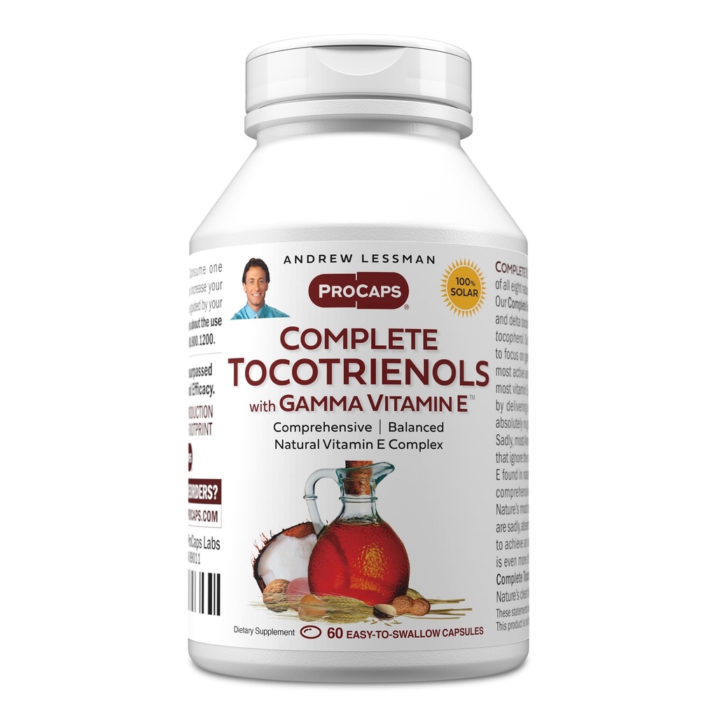 ANDREW MOINSMAN Tocotriénols complets avec Gamma Vitamine E 60 Softgels - Huit formes de vitamine E (Alpha, Beta, Gamma, Delta Tocophérols et Tocotriénols). Puissant anti-oxydant. Aucun additif