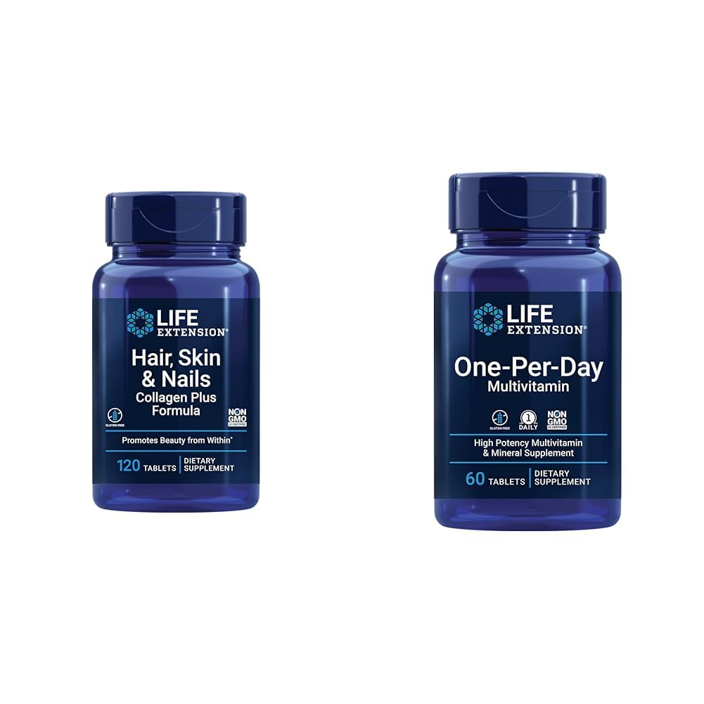 Prolongation de la durée de vie Formule Collagène Plus avec Multivitamine - 120 Comprimés et 60 Comprimés