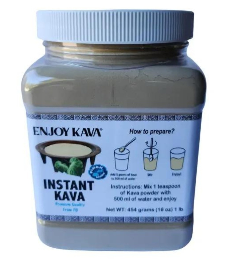 KAVA On The Go - Micronized INSTANT Kava (1 LB Jar / 16 Oz) Von FIJI - JUST ADD WATER EnjoyKava.com