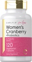Carlyle Women's Cranberry Plus Probiotics | 120 Kapseln | mit 14 Probiotic Strains | Vegetarisch, Non-GMO, Gluten Free Supplement | für Sie