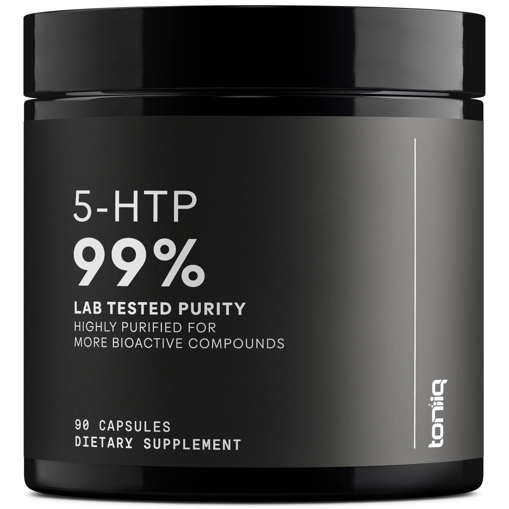 Toniiq Ultra High Strength 5HTP Kapseln - 99%+ Hochgereinigt und Bioverfügbar - 12:1 Konzentrierter Extrakt - 200mg - 90 Veggie Kapseln