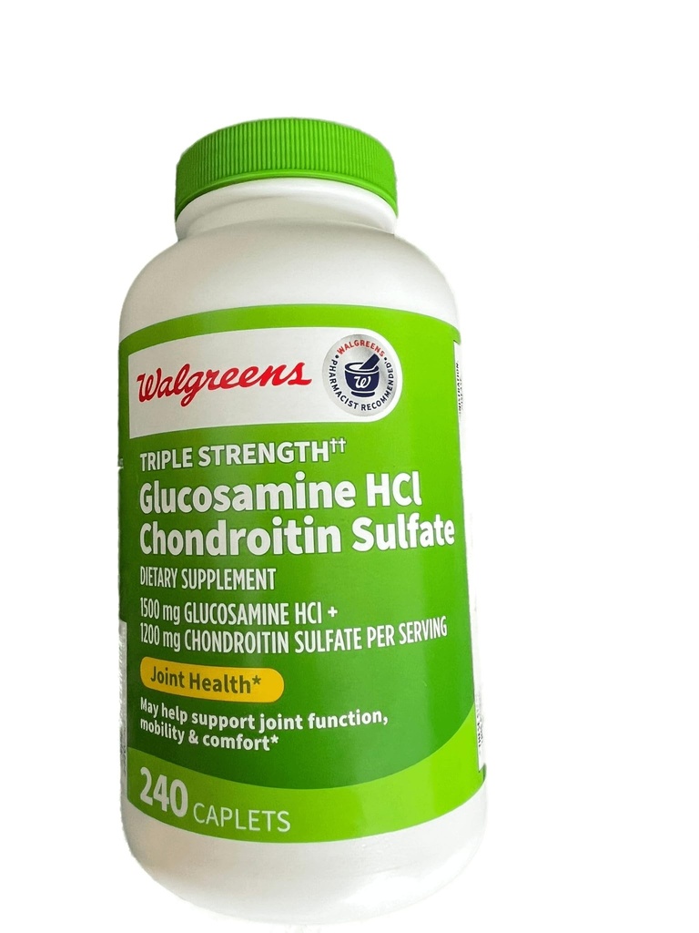 Walgreens Glucosamine Chondroitin Triple Strength 1500 mg Glucosamin HCL 1200 mg Chondroitin - 240 Caplets