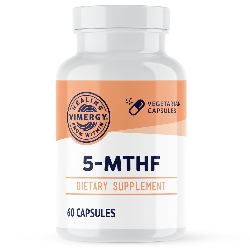Vimergy 5-MTHF Capsules – 60 Servings (1 Capsule/Serving) 8500mcg L-Methylfolate Glucosamine and 500 mcg Vitamin B12 Supplement –Bioavailable Folate Supplement for Women and Men Vegan 5 mthf (60 ct)