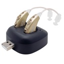 Amplificateurs audio numériques - Paire d'amplificateurs audio personnels BTE rechargeables avec dock USB - Gold Premium derrière l'amplification du son de l'oreille - par NewEar