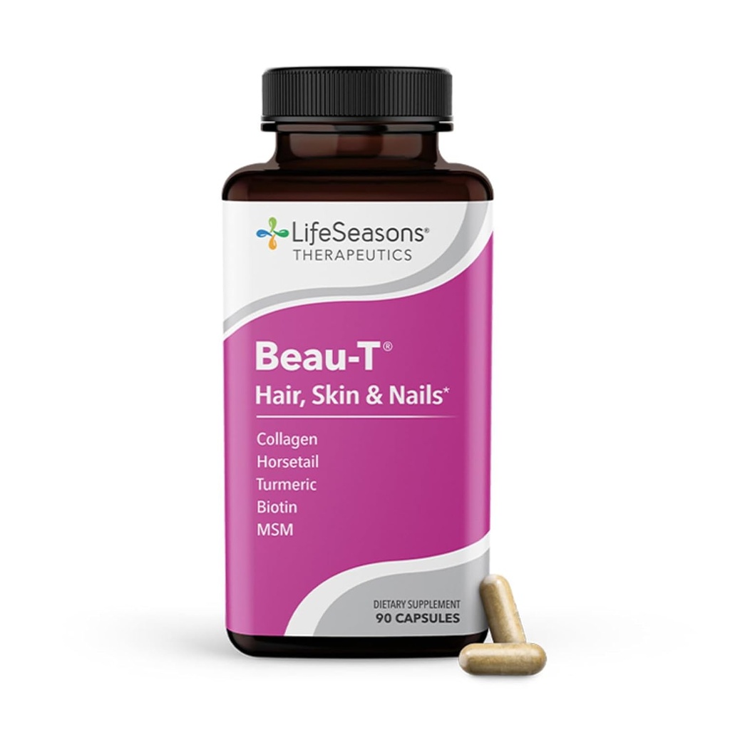 LifeSeasons Pausitivi-T avec soin de peau Beau-T et sans âge - Supplément de soutien à la ménopause - Relief pour les flashs chauds, l'équilibre hormonal et les sueurs de nuit - Sage, Chasteberry, Soy Isoflavones & Black Cohosh