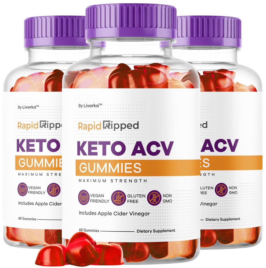 (3 Pack) Rapid Ripped Keto ACV Gummies Advanced Formula 1050MG, RapidRipped Keto Apple Cider Essig Gummie, RapidRippedKeto und ACV Gummys Support, 180 Gummi für 3 Monate