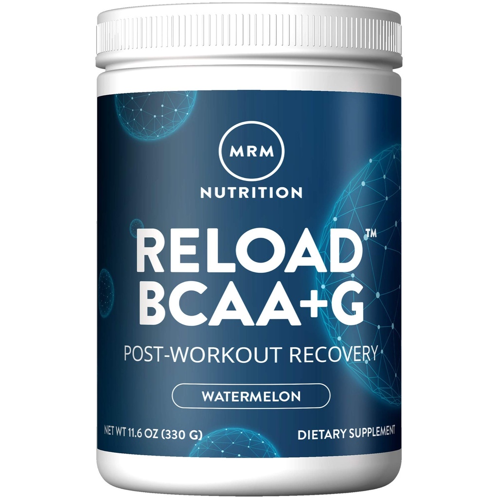 MRM Nutrition Reload BCAA+G Post-Workout Erholung | Wassermelone Flavored | 9.6g Aminosäuren | mit CarnoSyn® | Muskel Erholung | Keto Friendly | 26 Servivings