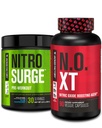 Jacked Factory Nitrosurge PreWorkout in Blue Raspberry & N.O. XT Nitric Oxid Booster für Männer & Frauen