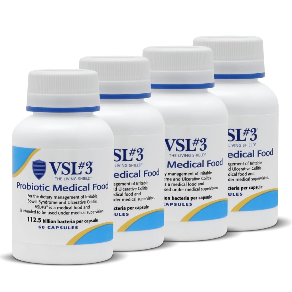 VSL #3® Probiotics for Digestive Health, IBS & UC Symptoms - 112.5B CFUs, High-Potency, Multi-Strain, Live, Kühlte Probiotic, Medizinische Lebensmittel für Gut Health Support bei Männern & Frauen, 240 Kapseln