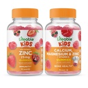 Zinc Lifeable 25mg Enfants + Calcium Magnésium & Zinc Enfants, Gommies Bundle - Grande dégustation, supplément de vitamine, sans gluten, sans OGM, gommy à croquer