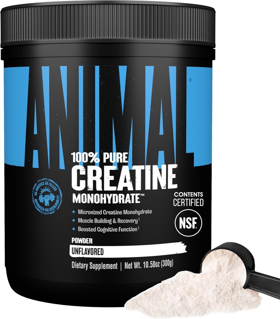 Tier Creatin Monohydrat-Pulver — Mikronisiert für Muskelrückgewinnung, Cellular Energy und Daily Wellness — für Männer und Frauen — Entflammt 300g
